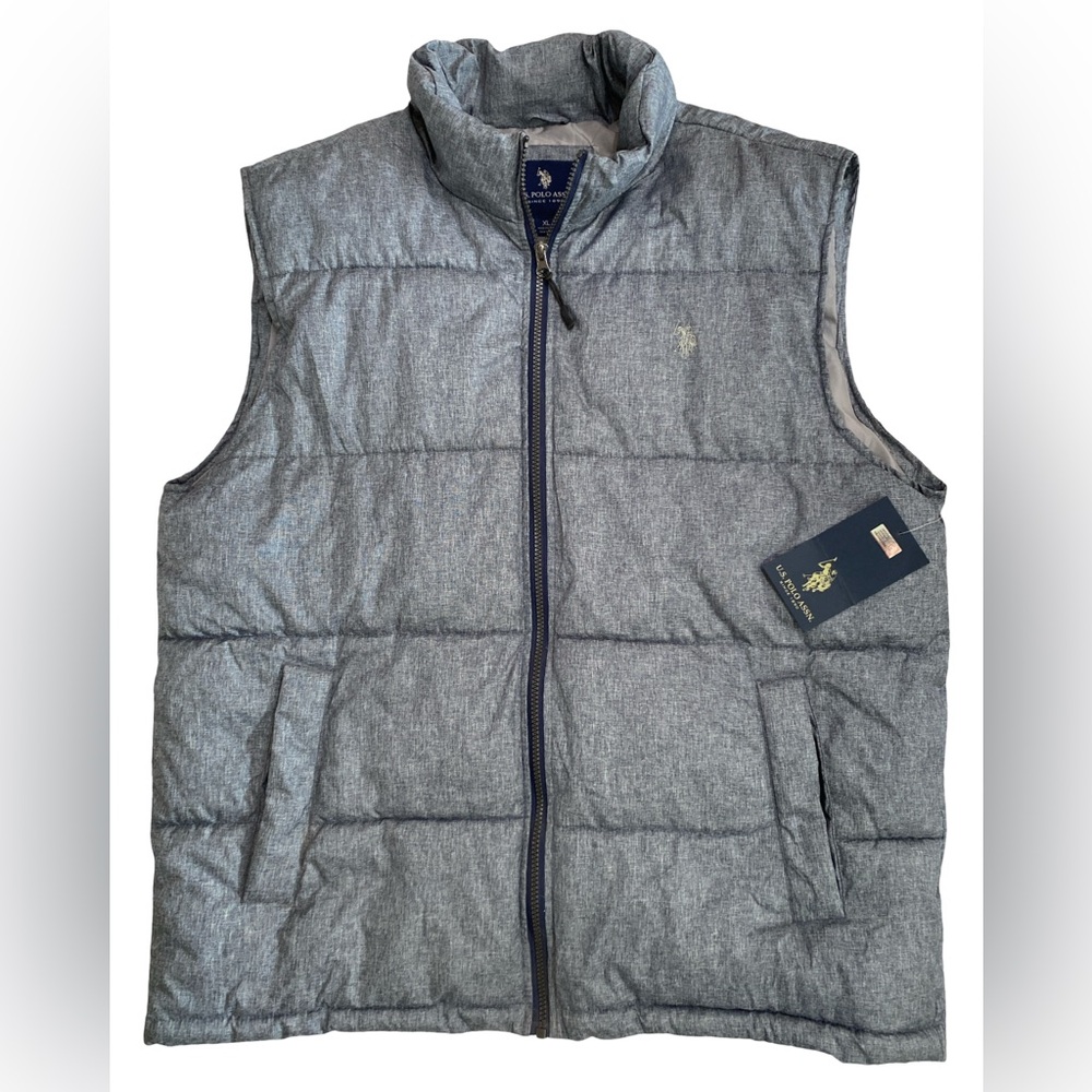 U.S.‎ Polo Assn. Men's Blue Puffer Vest - Picture 3 of 8